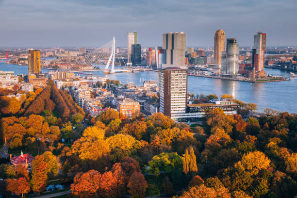 istock Aerial panorama of Rotterdam 1285241388