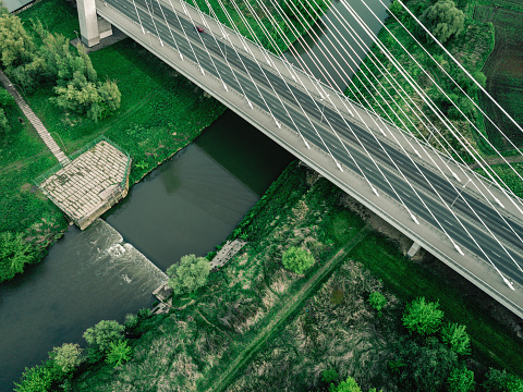 Mazowiecki Bridge and Wislok River in Rzeszow. Rzeszow, Podkarpacie, Poland.