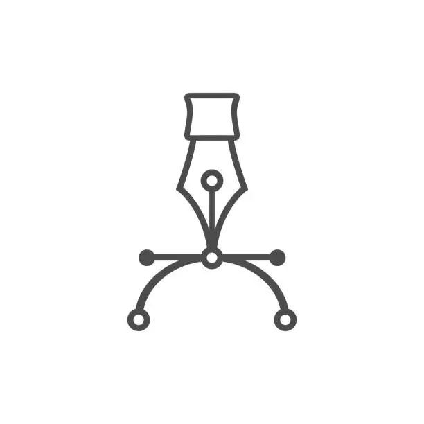 Vector illustration of Black Bezier curve icon isolated. Pen tool icon. Vector Illustration