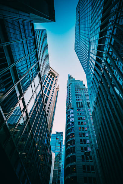 istock Low Angle View of Skyscrapers in Hong Kong 1285249273