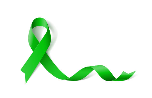 Organ Donation Awareness Green Ribbon vector art illustration