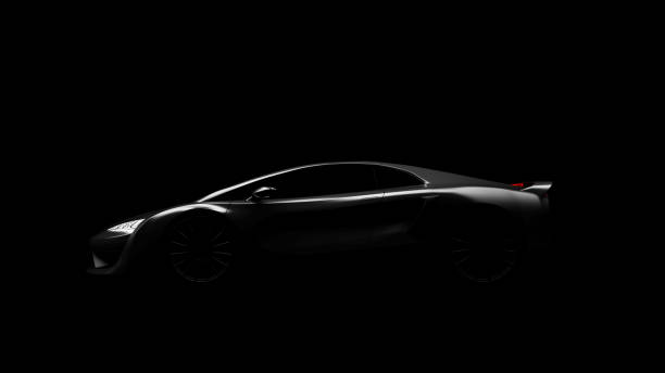 istock sportscar silhouette on black background 1285254074