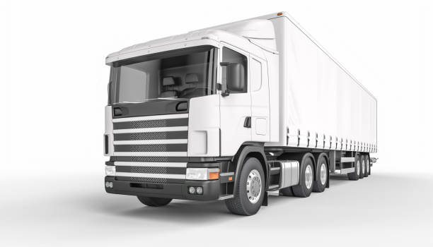 istock big white tarpaulin truck. 1285258033