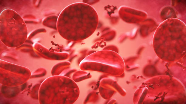 Magnification on a group of red blood cells in blood plasma Magnification on a group of red blood cells in blood plasma anemia stock pictures, royalty-free photos & images