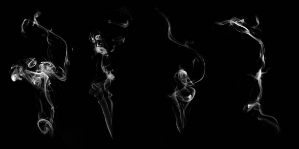 istock set of natural white smoke isolated on black background 1285269078