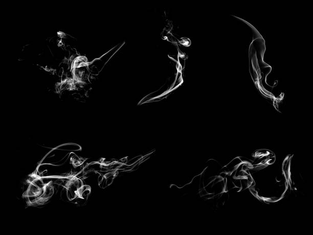 istock set of natural white smoke isolated on black background 1285270048