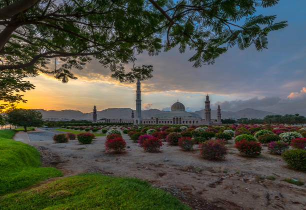 スルタンカブースグランドモスク、ブーシャー、オマーンのスルタン。 - oman greater masqat mosque al khuwair mosque ストックフォトと画像