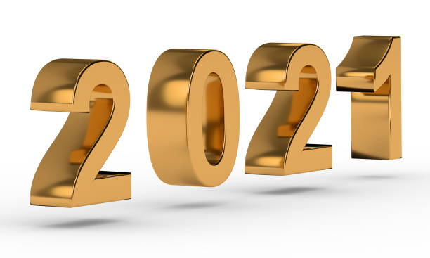 istock New year concept. Golden number 2021 1285274454