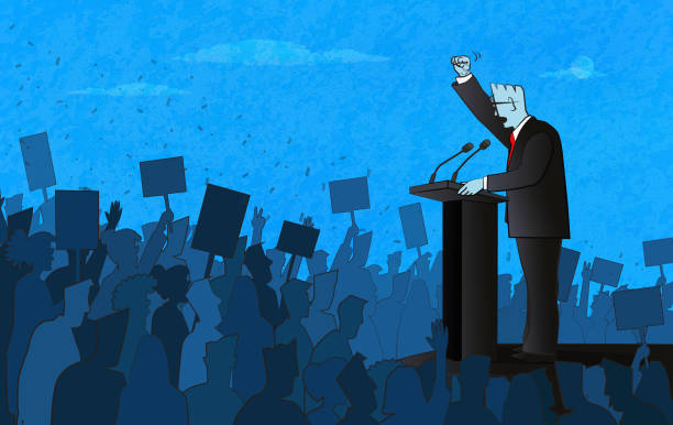 정치인의 연설 - political rally illustrations stock illustrations