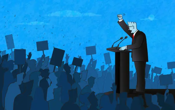 Vector illustration of Speech of Politician