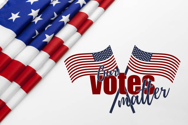istock Our votes matter. American flag USA on plain background 1285284952