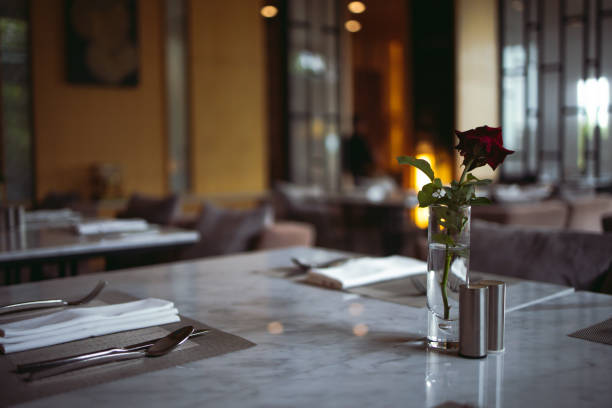 istock Modern concept design of restaurant lounge blurred background for display or montage your products. 1285289799