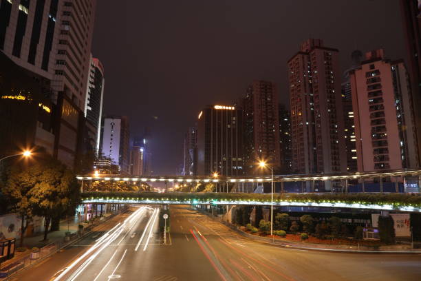 Shenzhen, China - 02 23 2017: Shenzhen city is a modern metropolis that links Hong Kong to China’s mainland.