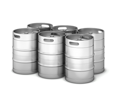 Metal beer keg. 3d illustration isolated on white background