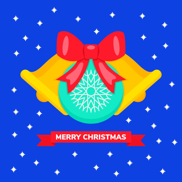 istock Christmas and New Year background with ball, ribbon bow and bells 1285291173