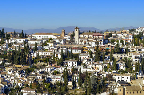 Beautifull sunny day in the Albaicin of Granada stock photo