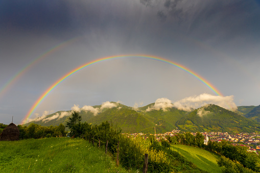 Rainbow over the largest city of Kazakhstan - Almaty
