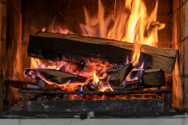 istock The force of the fire in a fireplace 1285296403