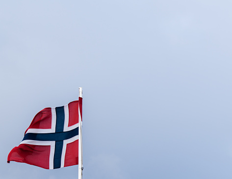 Norwegian flag on the ferry