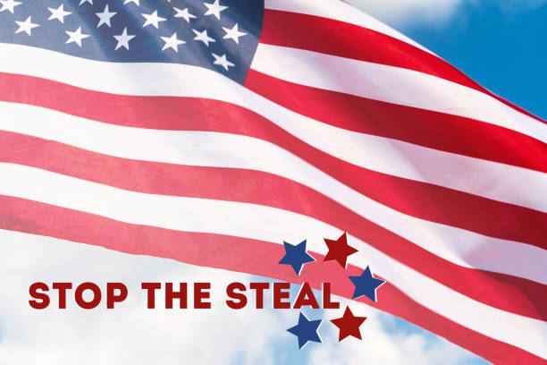 istock Stop the steal. American flag waving in the wind 1285301421