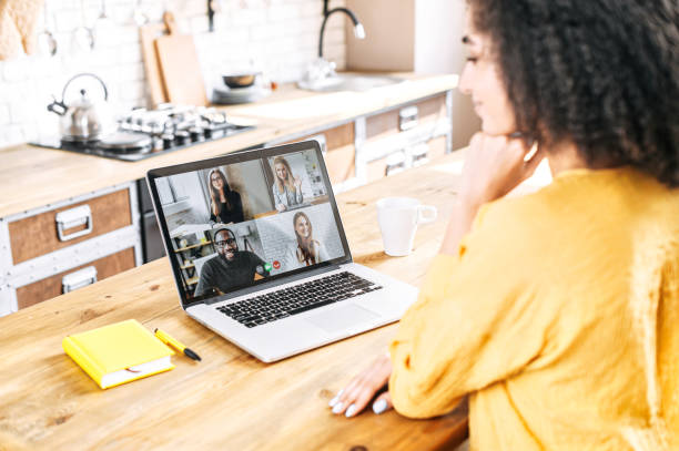 istock An african woman using laptop for video meeting 1285301845