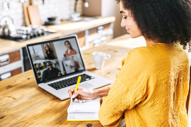 istock An african woman using laptop for video meeting 1285301864