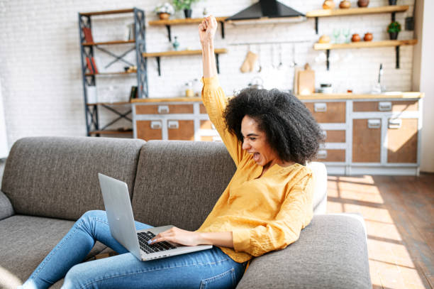 istock An woman spends home leisure with a laptop 1285301870