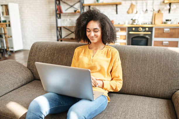 istock An woman spends home leisure with a laptop 1285301922