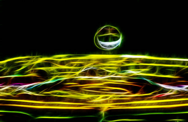 istock Neon Butterfly.3D surreal illustration.Fractal abstract texture 1285302004