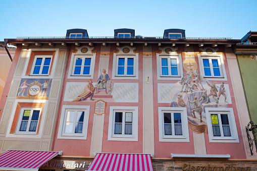 Beautiful painted Town Hall in the historic old town of Stein am Rhein, Switzerland