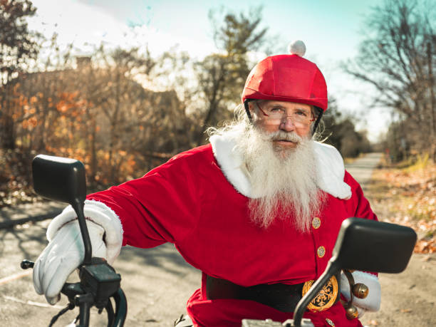 istock Santa Claus taking a break on the road 1285304548
