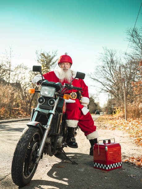 istock Santa Claus taking a break on the road 1285304694