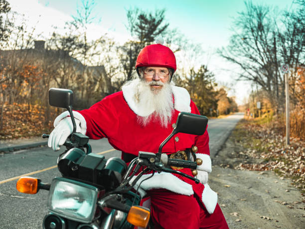 istock Santa Claus taking a break on the road 1285304735
