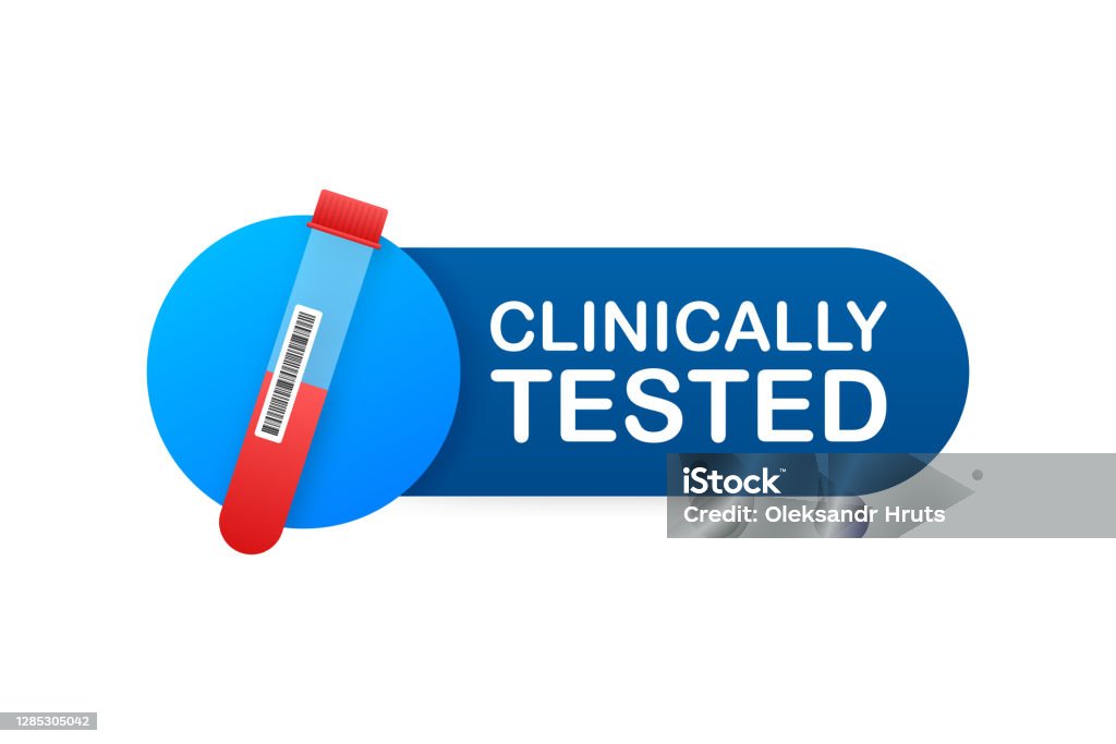 Regularly Tested Clinically Tested Sign Lab Tested Sign Check Mark And Laboratory Flask ...