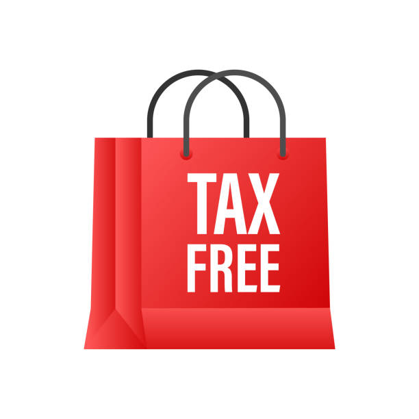 istock Modern red tax free sign on white background. Vector stock illustration 1285305054