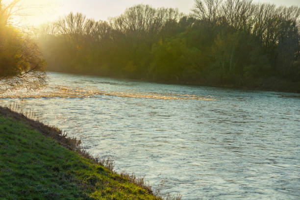 istock River in the autumn with a morning glow 1285305452