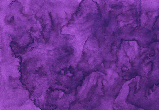 istock Watercolor deep ultraviolet background texture. Watercolour abstract dark violet overlay. Horizontal template. 1285307439