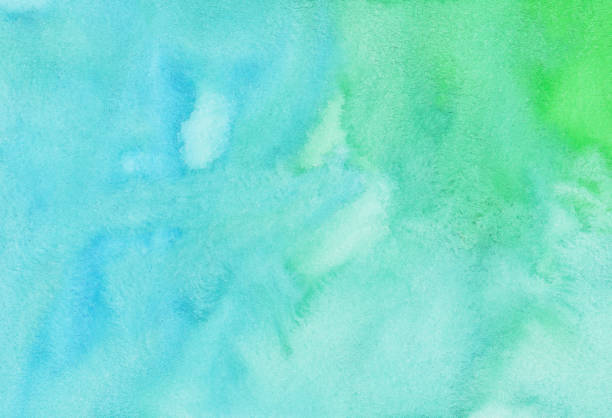 istock Watercolor light blue and green background texture. Watercolour abstract turquoise backdrop, hand painted. 1285307440