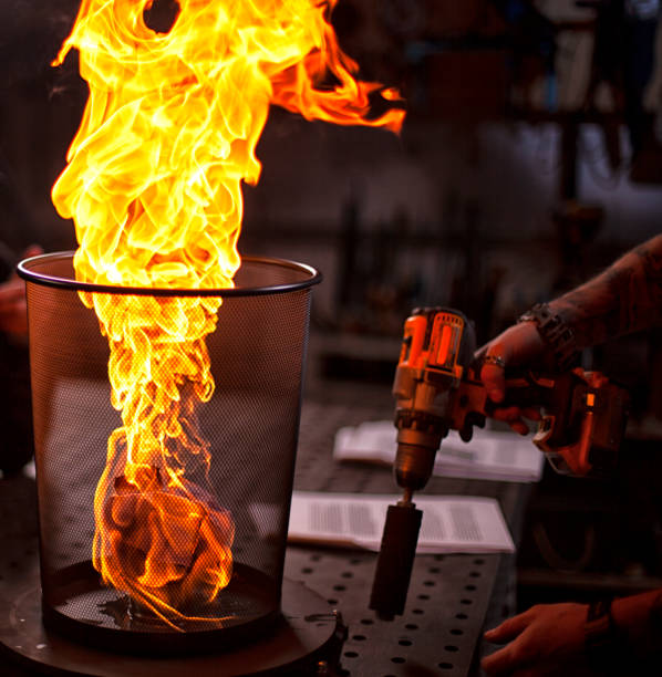 istock bursting fire from a gas burner from a gas cylinder. 1285308161
