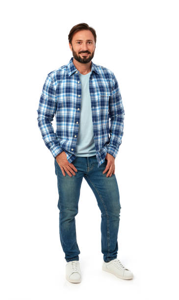 istock Guy with shirt,jeans and white sneakers 1285312397