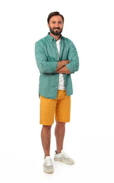 istock Cheerful man in shorts 1285312432