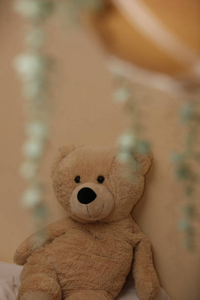 istock a large teddy bear sitting behind a plant 1285313036