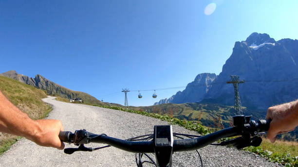 istock POV perspective view of e-biking along mountain slope 1285313804