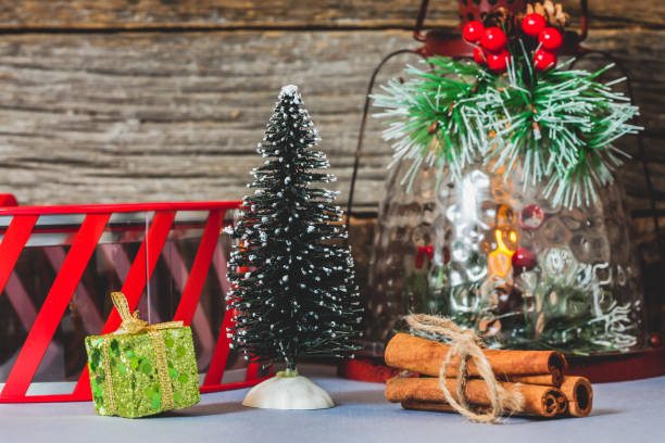 istock Christmas decoration with little tree and other holidays symbol 1285314842