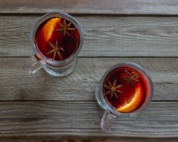 istock Mulled wine with cinnamon and orange. Hot drink. Winter. Recipe. 1285319661