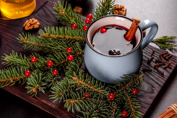 istock Hot mulled wine for winter and Christmas with various spices 1285319715