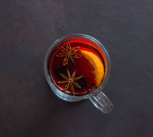 istock Mulled wine with cinnamon and orange. Hot drink. Winter. Recipe. 1285319950