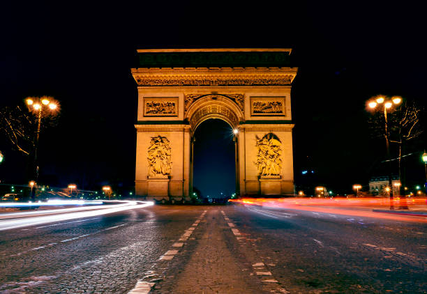 istock Champs Elysees and Triumph Arc in Paris 1285320127