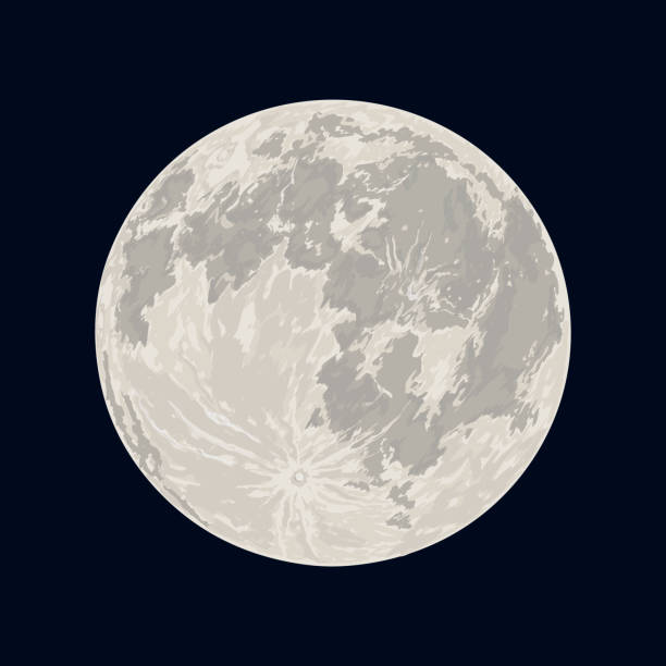 istock The full Moon is the lunar phase.  Hand-drawn vector illustration. Panorama of the sky. 1285322387