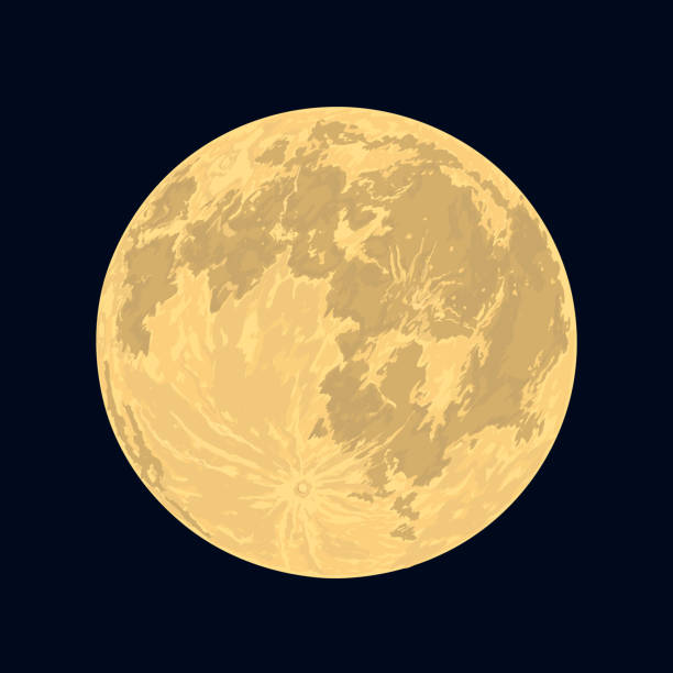 istock The full Moon is the lunar phase.  Hand-drawn vector illustration. Panorama of the sky. 1285322424